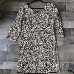 Robbie Bee Plus Size Vintage Animal Print Dress Cheetah Sexy Size 14 Fringe